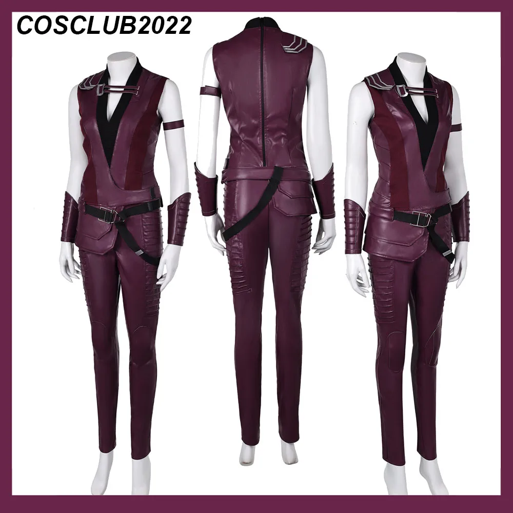 Elektra Cosplay Dark Red Costume Halloween PU Vest Pants Belt Movie Death Roleplay Clothing Outfits Carnival Party Roleplay Suit