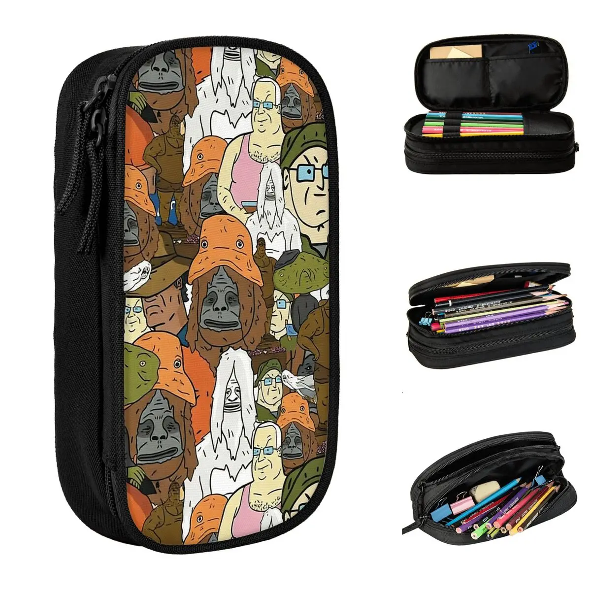 

Большой пенал Big Lez с милым мультяшным дизайном, вместительная сумка для ручек, студенческий пенал на молнии для офиса