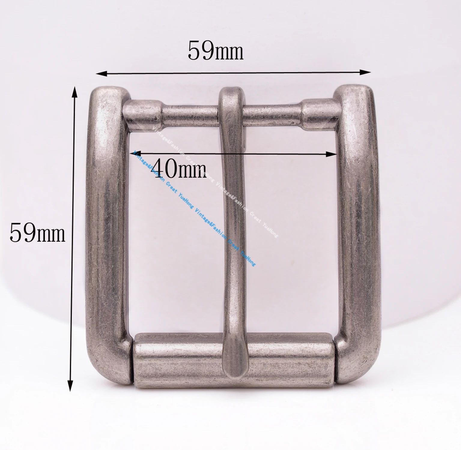 59*59MM (INNER 40 MM) Antiqued Silver Single Prong Replacement Roller Belt Buckle Fits Belt Strap