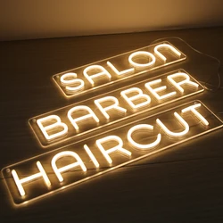 Neon Signs Barber Sign Lighting Wall Advertising Board Barber Shop Decoration Night Lights USB 5V