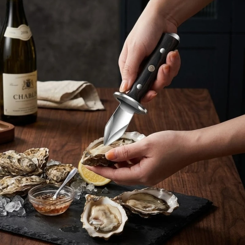 Wooden handle/plastic handlePortableStainlessSteelOysterKnifeShuckerOpener for ScallopClamSeafoodToolMultifunctionalBottleOpener
