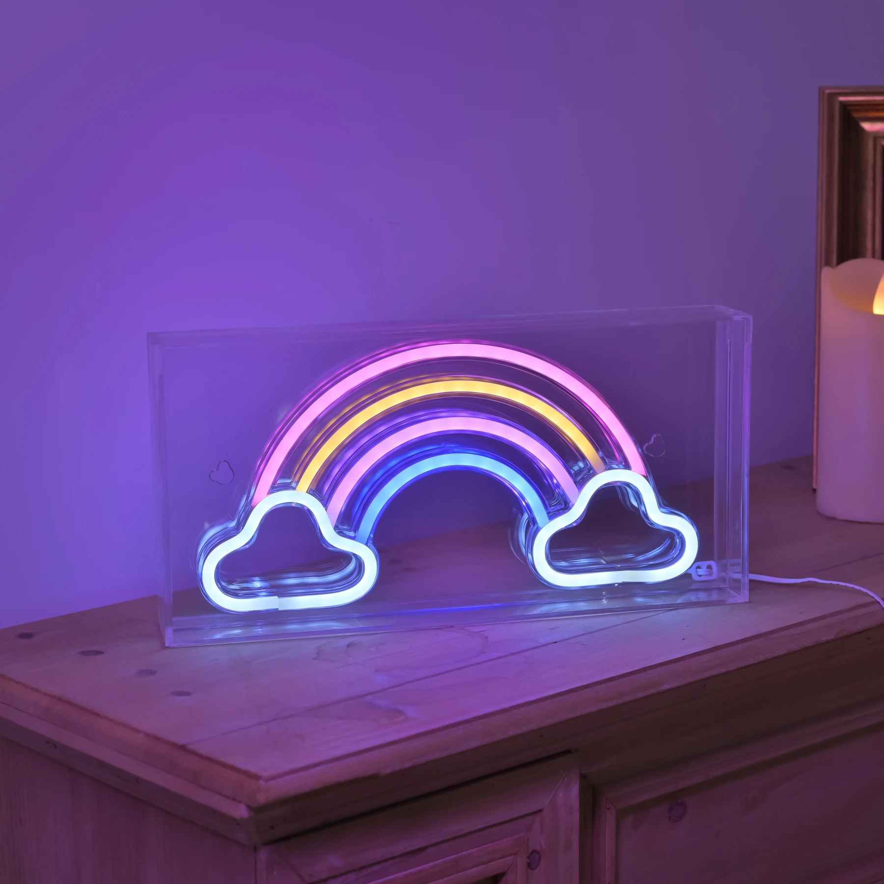 Party Decoration Light Rainbow LOVE HAPPY CHEERS LED Atmosphere Lamp for Celebrations Events And Gatherings