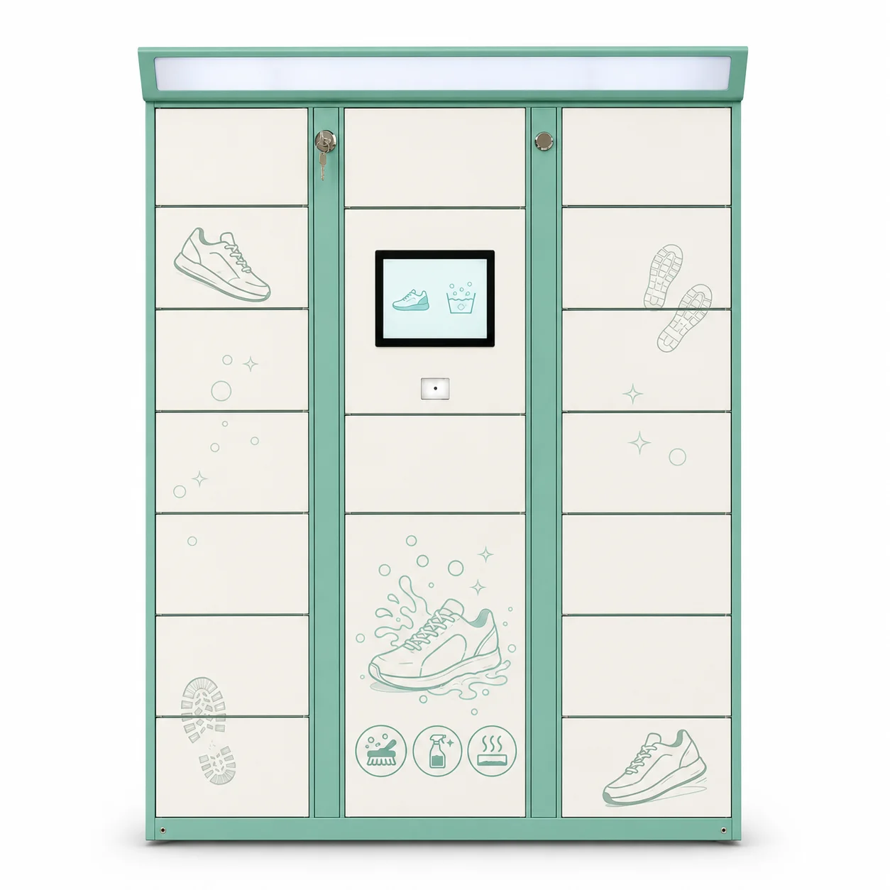 Shoe CabinetAutomated Storage Locker Smart Shoe Storage And Cleaning Cabinet For Commercial Shoe Care Service