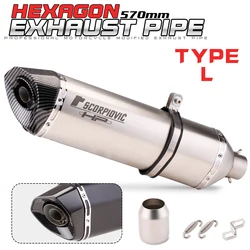 570MM Universal Motorcycle Exhaust Carbon fiber Escape Moto Pipe Modified DB killer For Tmax 500 530 560 AK550 GSX1300R X-ADV750