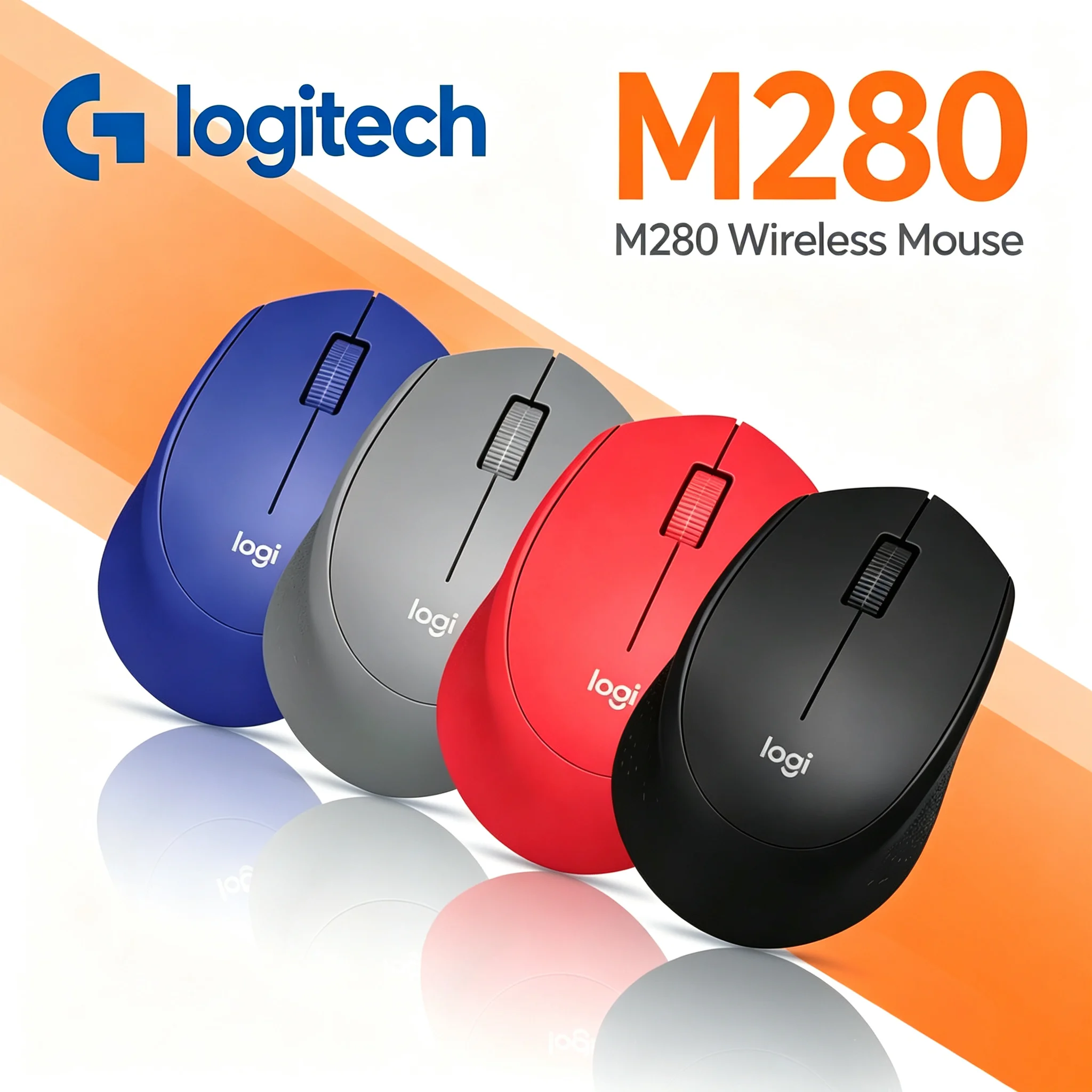 Logitech M280 2.4G Cordless Mouse Ergonomic Shape Reduce Hand Pain Optical Tracking For Notebook PC
