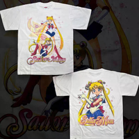 Sailor Moon Cotton T-shirt 100%Cotton T-shirt Summer Korea T-shirts Men's Women's Cute Harajuku Kawaii Y2K Clothes Tops