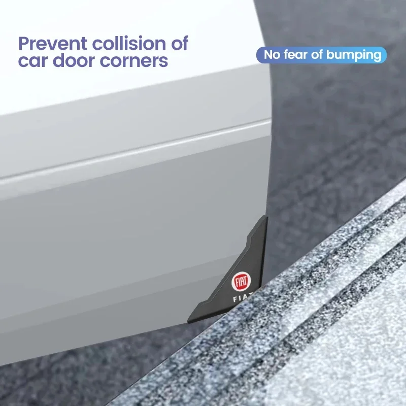 2Pcs Easy Install Car Door Corner Anti-Scratch Guard for Fiat Abarth 500e Tipo 500 500x Argo Doblo Silicone Protector Auto Parts
