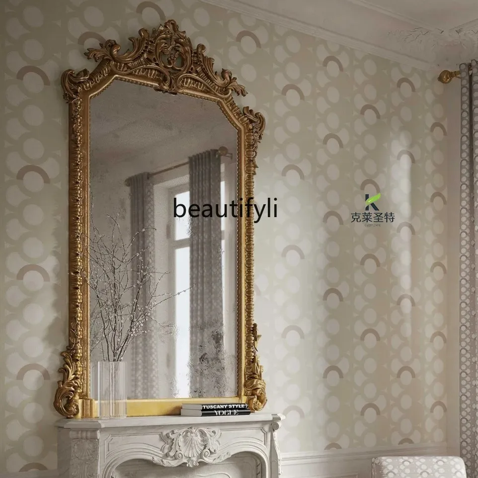 

French retro, toilet bathroom mirror American living room porch fireplace decorative mirror bedroom wall makeup mirror