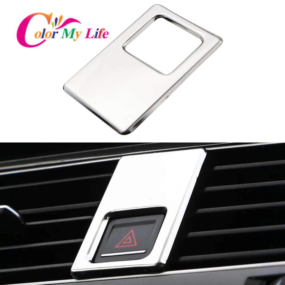 Car Center Emergency Light Lamp Decoration Trim for Volkwagen VW Golf 7 MK7 7.5 MK7.5 2013 - 2019 Stainless Steel Accessories