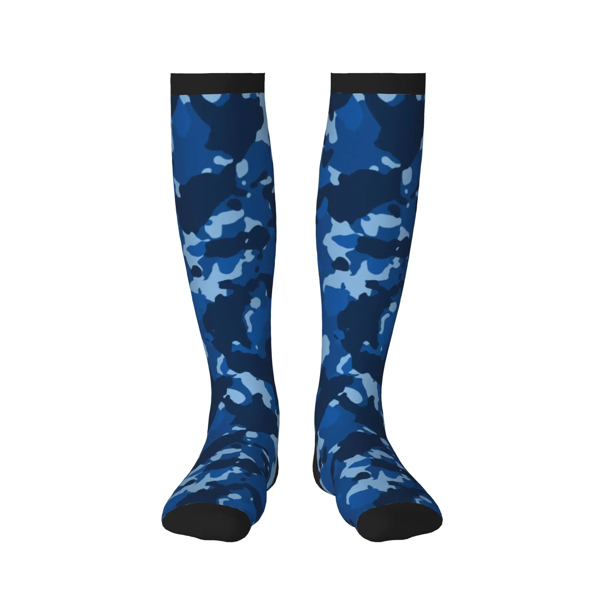 Camouflage Army Air Force Blue Dress Socks Men's Women's Warm Fashion Military Camo Sports Compression Socks view 2