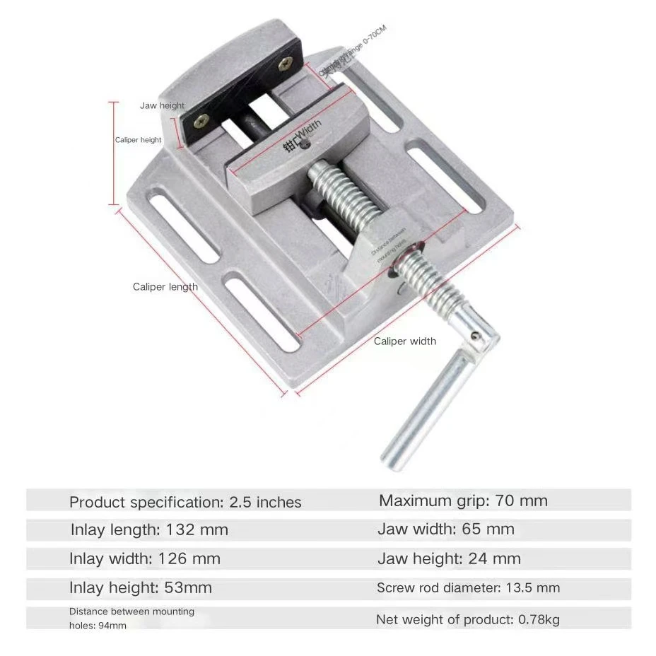 Milling Drilling Machine Pliers BG-6256 2.5Inch Drill Press Vice Bench Clamp Flat Tongs Vise Stand Flat Nose Pliers Vise