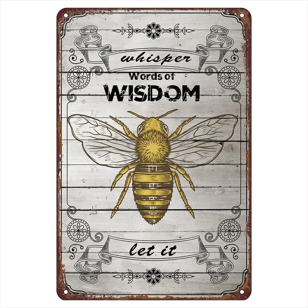 Let It Be Metal Tin Sign,  - Retro Vintage Signs, Whisper Words Of Wisdom, Be, Yard Signs for Gardens, Wall Art Decor
