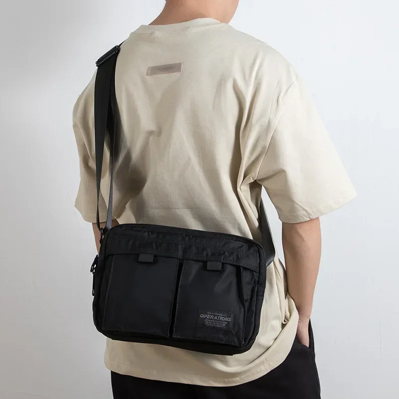 Japanese Style Square Messenger Bag with Multiple Pockets for Men's Daily Commute and Casual Outings Bag for Men
