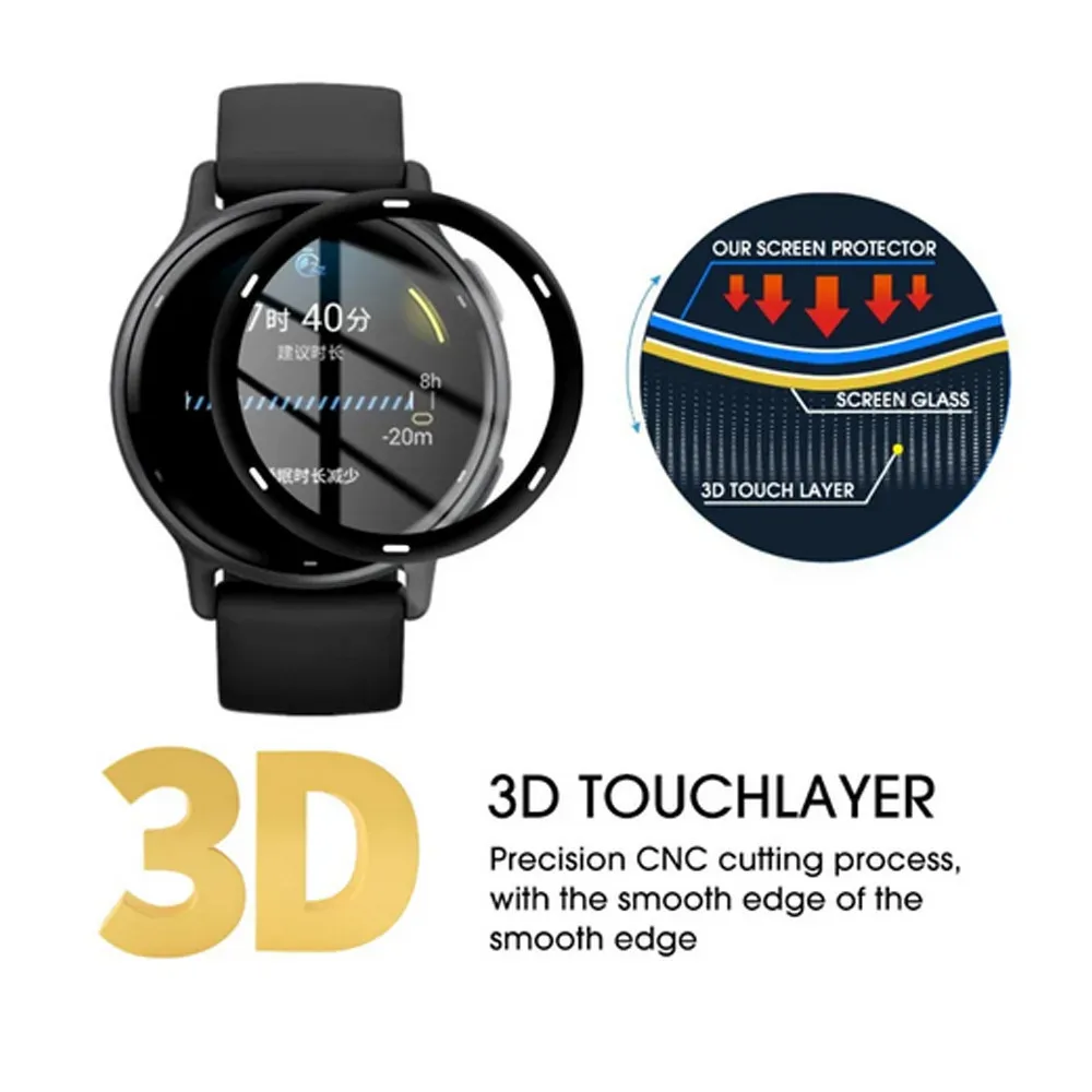 Защитная пленка для экрана 3D PMMA, полное покрытие и прозрачная мягкая пленка из HD ТПУ для Garmin Vivoactive 5, защитная пленка для экрана умных часов