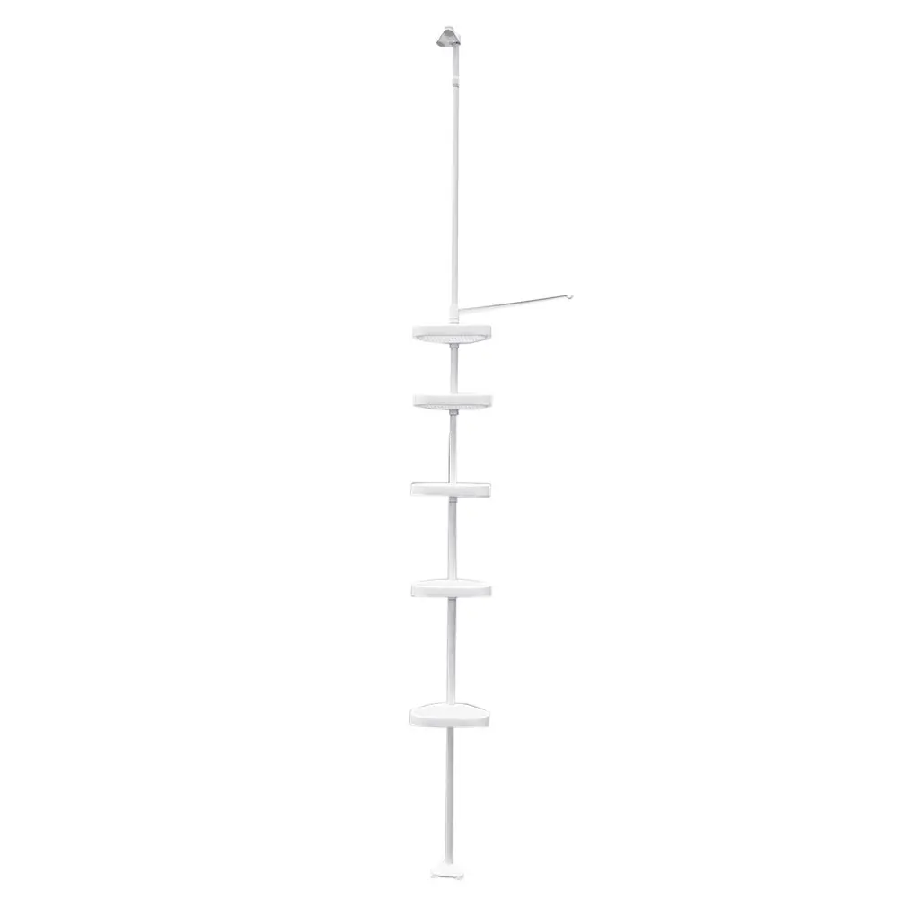 

5 Layers White Space Saving Shower Corner Shelf Bathroom Wall Mounted Storage Rack Shelf Organizer Shampoo Bath Accessor Holder