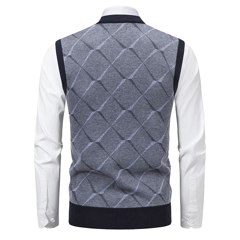 Men's Sleeveless Sweater Vest Lightweight V-Neck Cotton Vest Pullover Spring Autumn Knitted Tank Tops Pullover view 4
