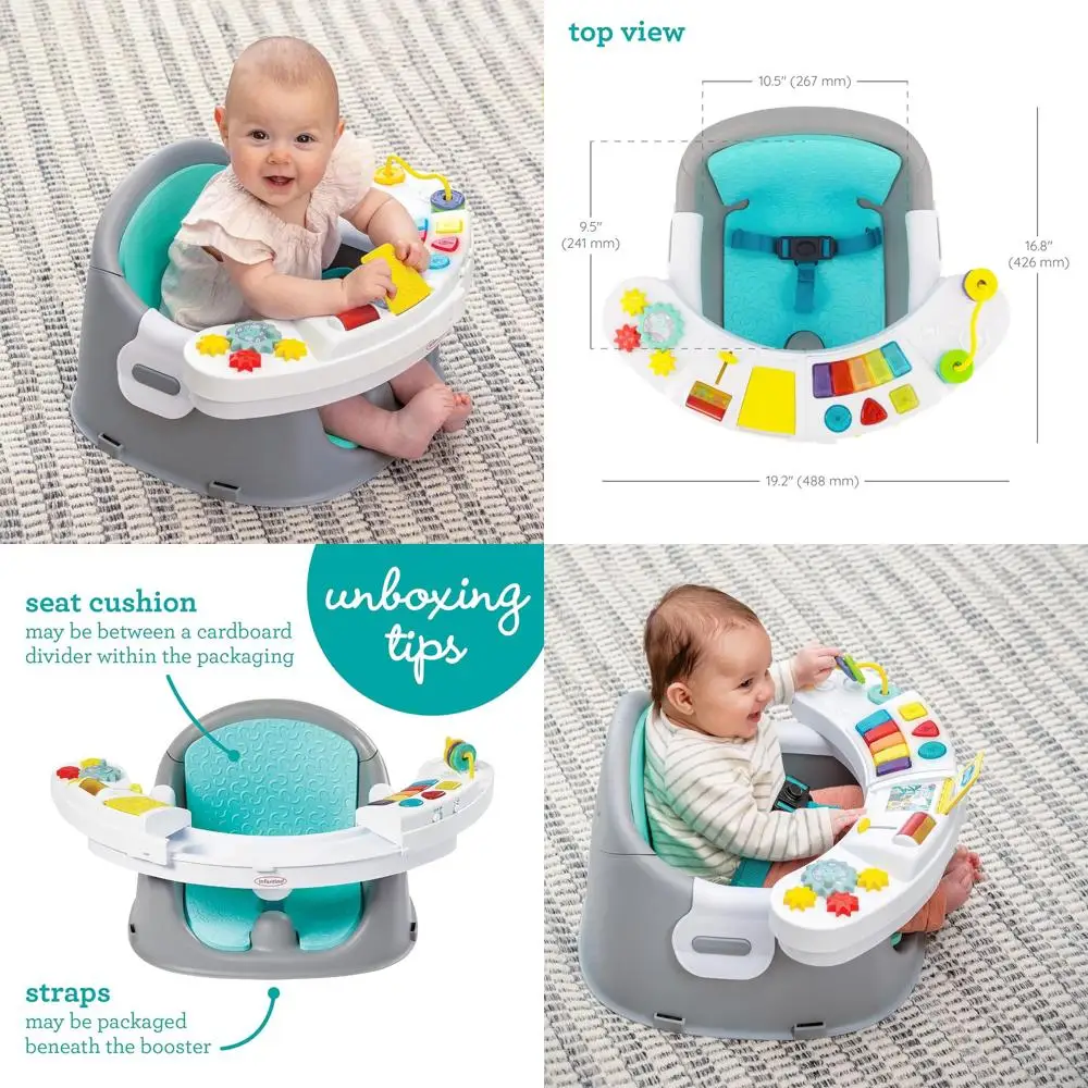 

Многофункциональный стульчик-трансформер 3-в-1 Teal Discovery: с музыкой, подсветкой, для малышей, обеденный стол, развивающий центр и поднос для закусок