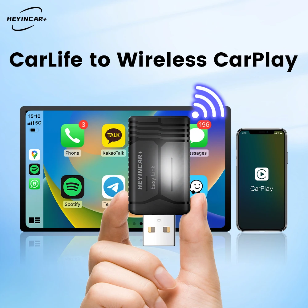HEYINCAR Baidu Carlife to Wireless CarPlay Android Auto with BT wifi for Kia K3 K5 Sportage Saiosi KX3 KX5 BAIC FAW GAC Hongqi