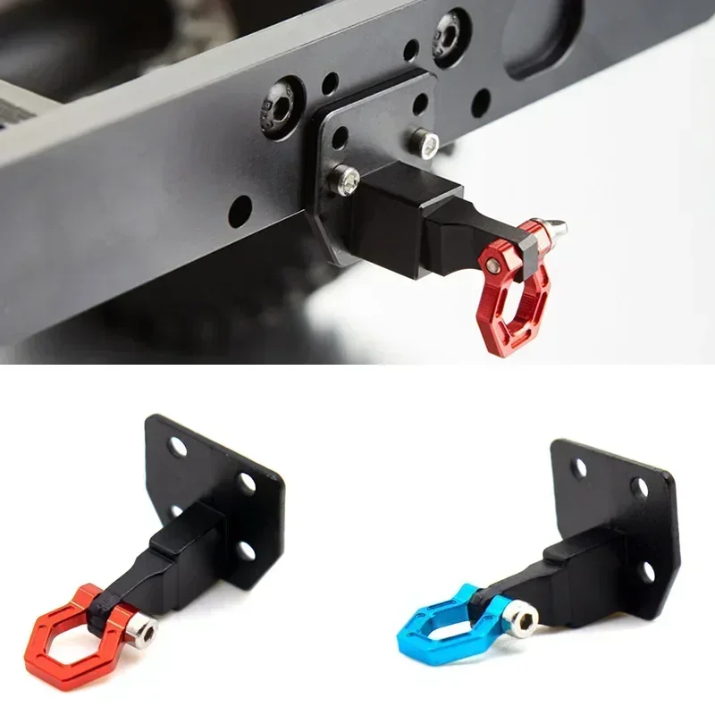 Metal Rear Anti-Collision Bar Trailer Hook Rescue Buckle Decoration for AXIAL SCX10  Upgrade Parts Rc Model Crawler Car Truck