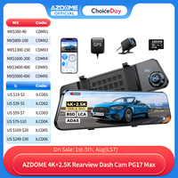 AZDOME 4K+2.5K Rearview Dash Cam PG17 Max 12'' Touch Screen Mirror Dash Cam with ADAS BSD LCA Car DVR Loop Recording 24H Parking