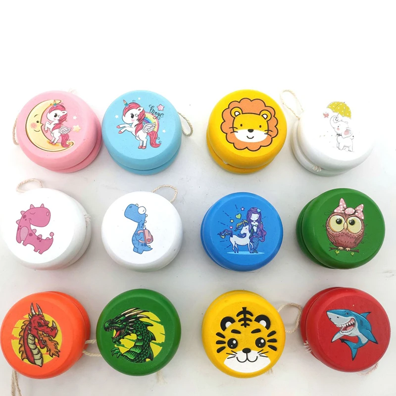 Cute Cartoon Animal Prints Ladybug Toys Kids Yo-Yo Ball Creative Yo Yo Toys Child\'s Favorite Wooden Yoyo Toys Childhood Toy