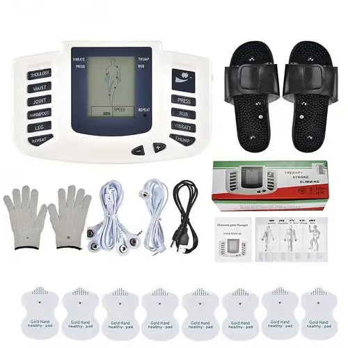 Imagen 2 del producto Electroestimulador muscular Tens de cuerpo completo, terapia de acupuntura EMS, masaje, 16 almohadillas, aparato de fisioterapia meridiana Digital, juego completo