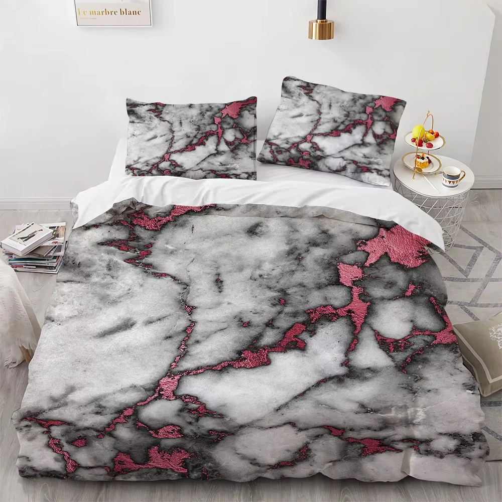 Marble Bedding Set Abstract Marble Texture Queen Twin Duvet Cover Abstract Stone Pattern Comforter Cover Romantic Quilt Cover