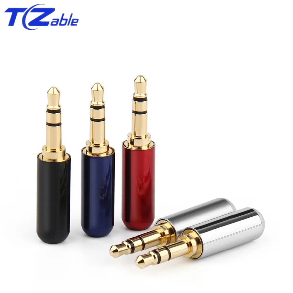 Audio Jack 3.5mm Audio Connector 3/4 Poles Headphone Jack Hifi  Male Plug Earphone Repair Cable Solder Wire AUX 3.5 Jack Adapter