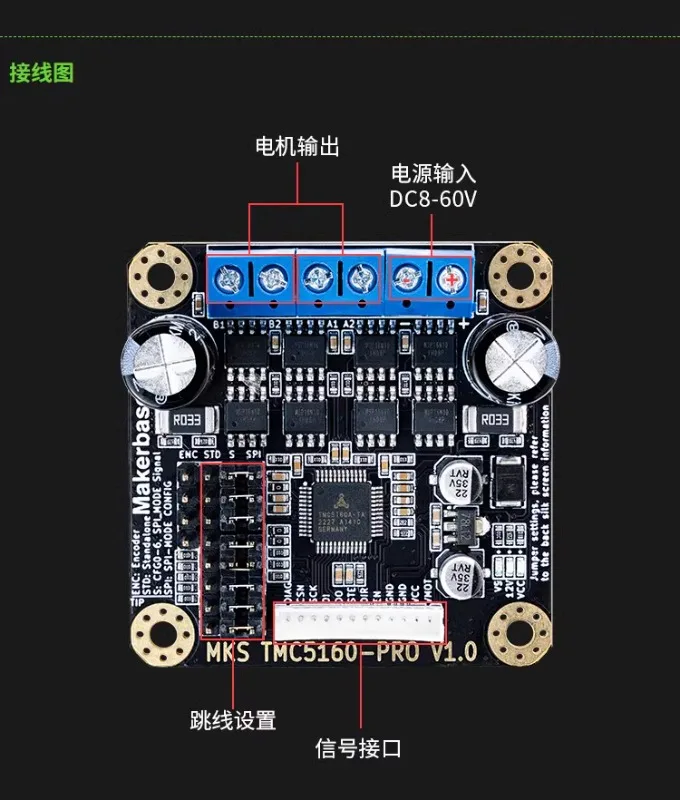 Tmc5160 Pro Spi High-Speed Drive 12-60V Hoogspanning 6a Hoge Stroom Diy Gedrukt 3D-printer Accessoires