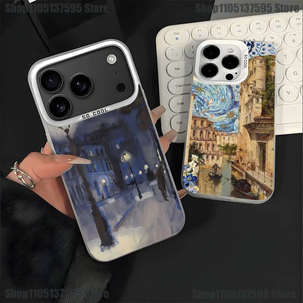 

Autumn Retro Oil Painting Phone Case For iPhone 17,16,15,14,13,12,11,Pro,XS,Max,Plus,Mini,SE4,E White Matte Shockproof Cover
