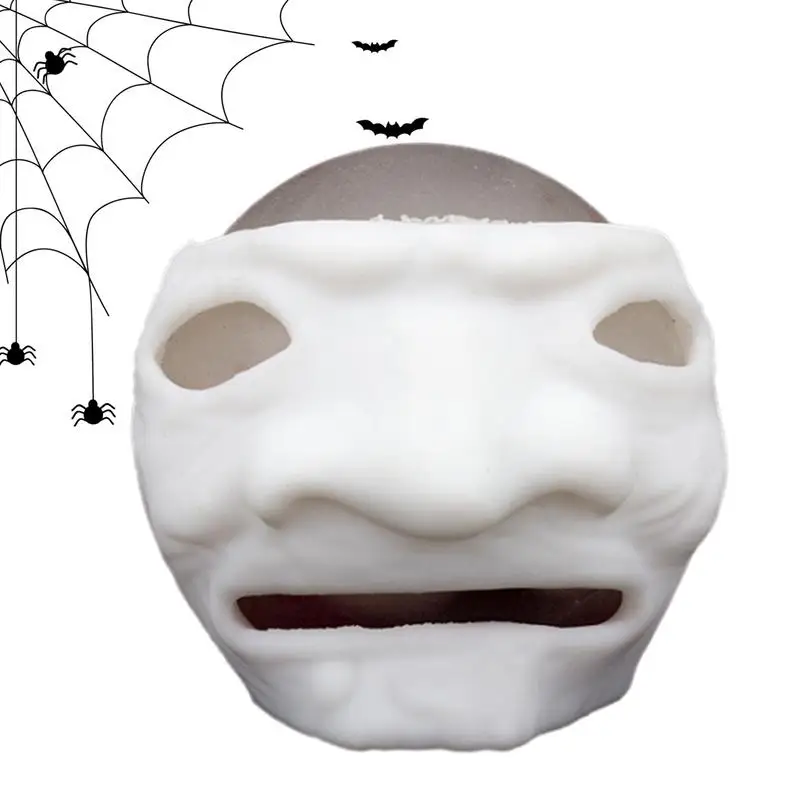 Skull Squeeze Toy Halloween Ghost Funny Water Bug Skull Trick Pinch Office Spoof Venting Ball With Blood & Maggots For Adults