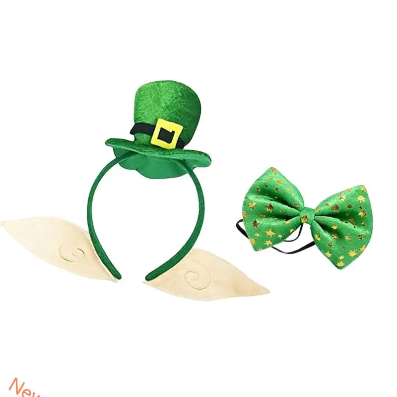 Elastic Leprechaun Headbands Set Adjustable for Adults Holiday Celebration LXAD