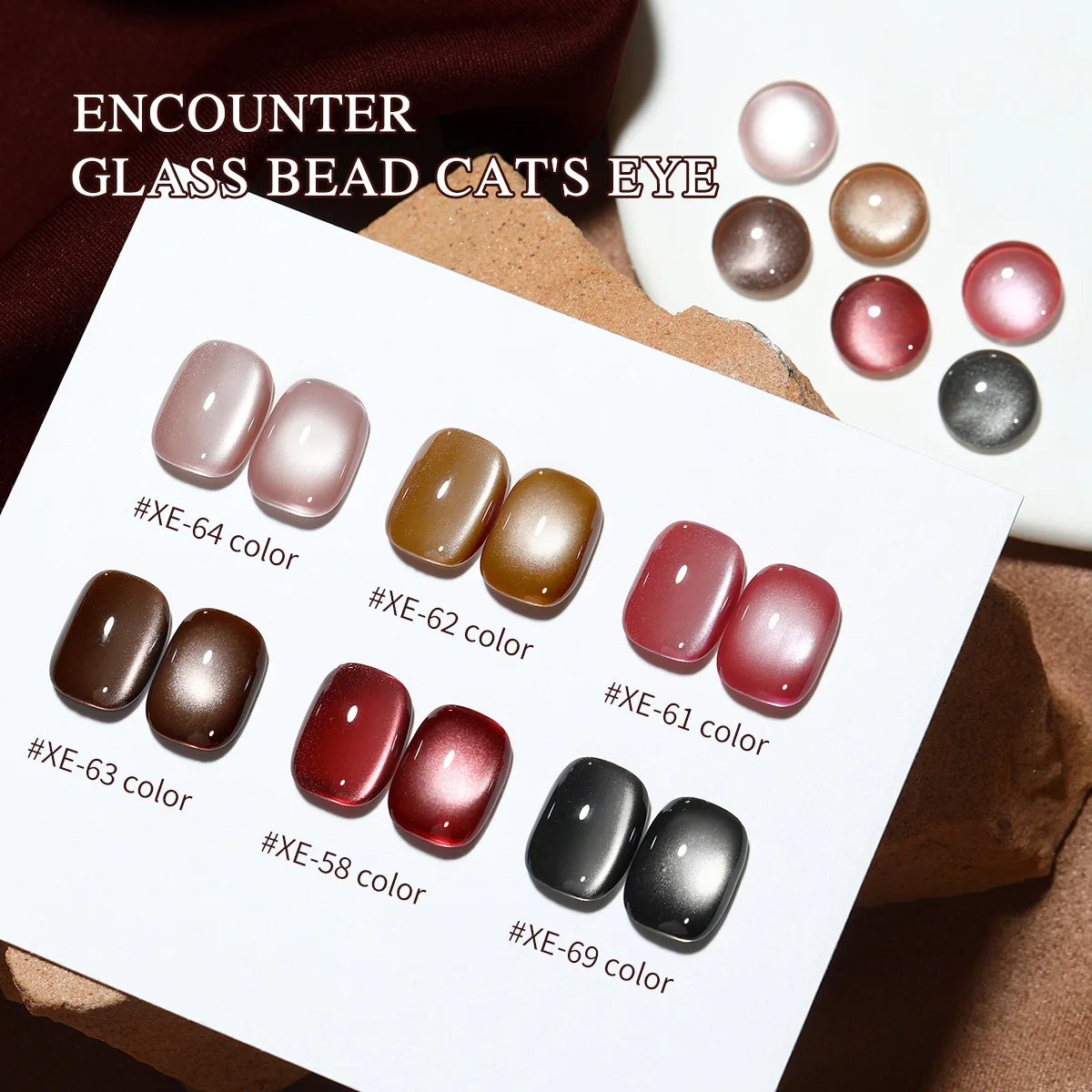 Pink bottle encounters cat's eye in 6 colors ---- high-end cat's eye black, brown, pink, fashion salon cat's eye design art gel,