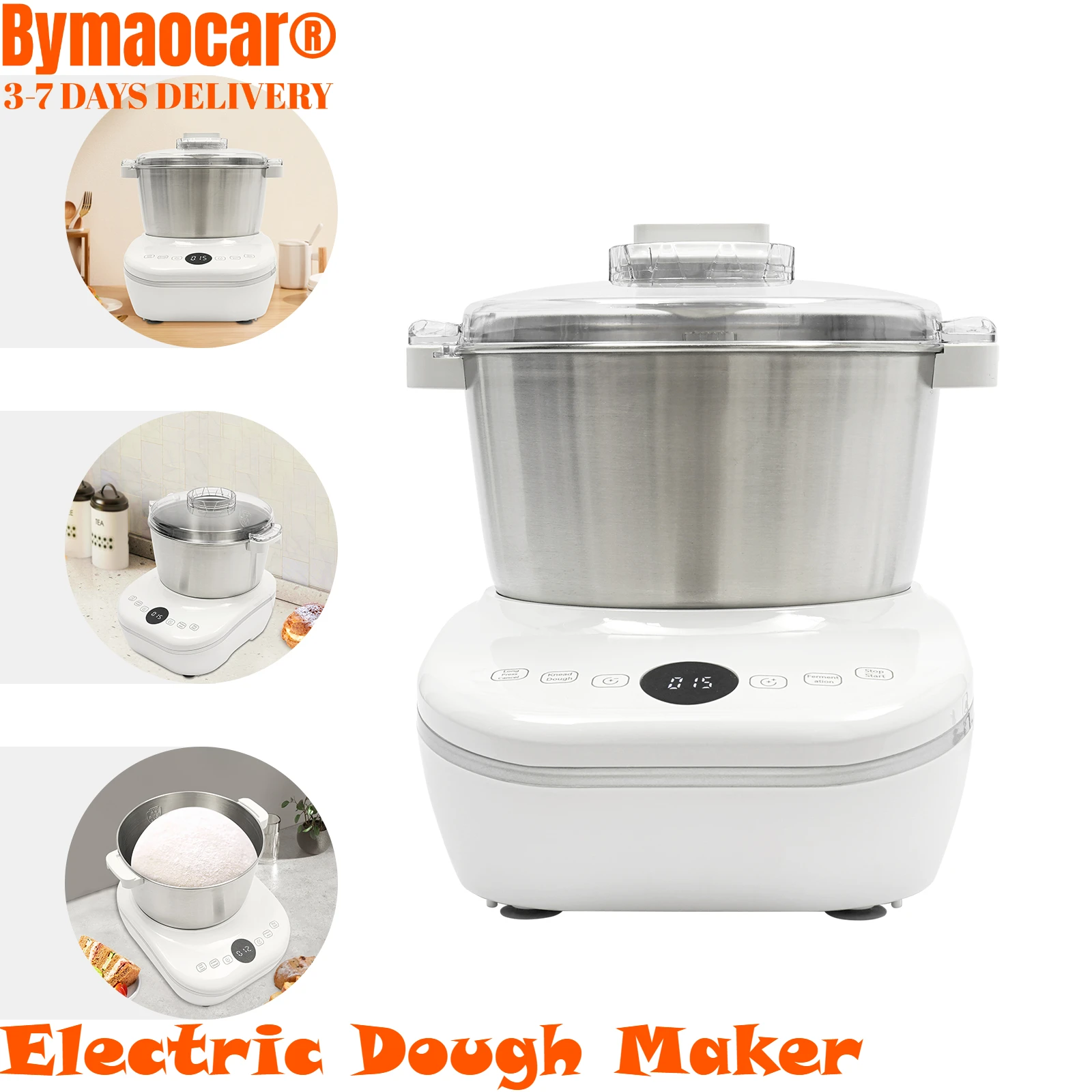 

Electric Dough Maker Machine with Fermentation Function, 4.5 Qt 230W Stainless Steel Automatic Kneader for Bread, Pizza, Noodles