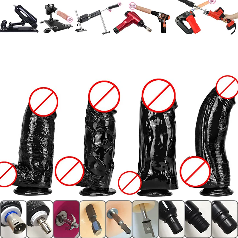 

Realistic Super Huge Dildo Knots 3XLR Adapter super thick black Dildo Anal Plug Toys Sex Machine Attachments Quick Air Connector