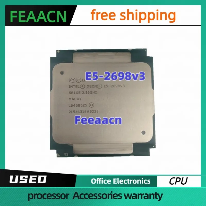 Processador 2698V3 E5 2.3GHz 40M 16 núcleos 22nm E5 2698 V3 LGA2011-3ซีพียู135W