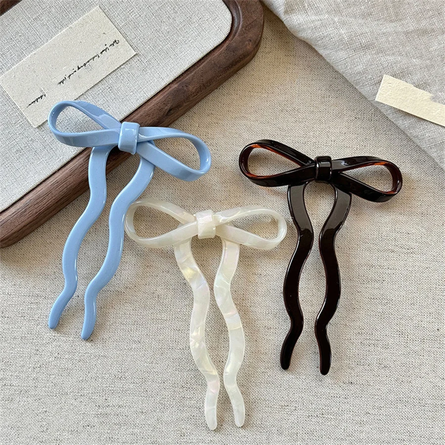 

High-end bow U-shaped hairpin for women with hairpins, buns, hairpins, hairpins, fashionable, sweet, cute hairpins, headdresses