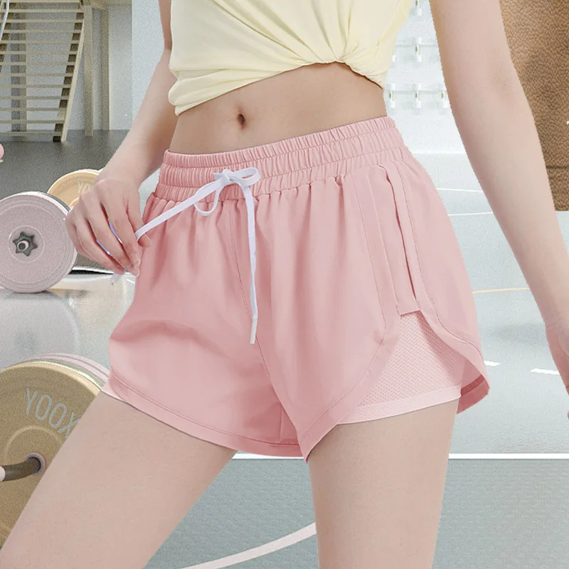 

Bilayer Sport Shorts Women's Fitness Clothing Gym Double Tier Ice-cream Push Up Bicycles Sports Female Yoga Clothes Woman Short