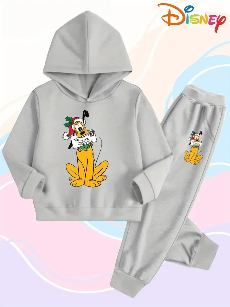 

Disney Christmas Theme Mickey Mouse Series Children's Four Seasons Hooded Sweatshirt Children's Cotton Sweatshirt and Pants Set