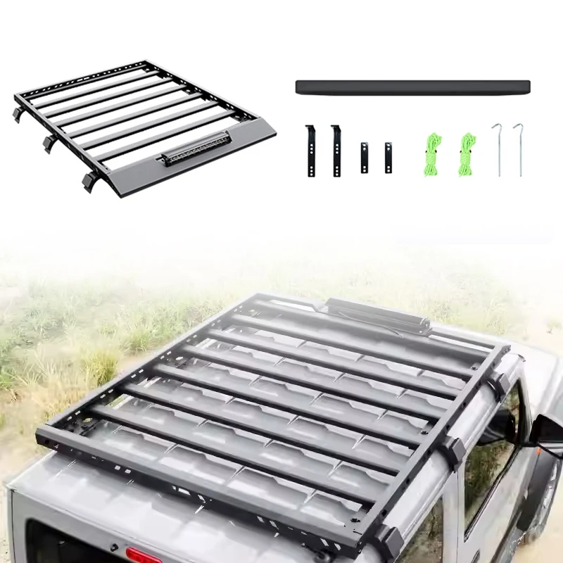Acessórios de Modificação: Barraca Lateral Jimny e Bagageiro de Teto em Liga de Alumínio para Jimny JB74 2019-2025