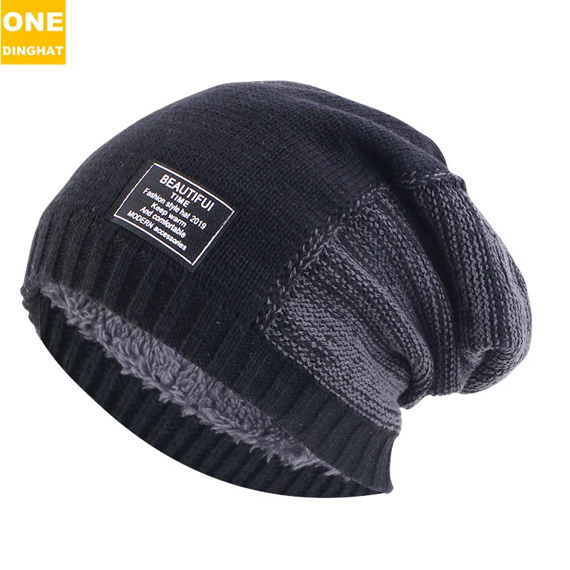 New Winter 2024 Double Thickened Breathable Insulated Knit Hat Lined With Pile Pile Pile Wool Hat Brim Hat