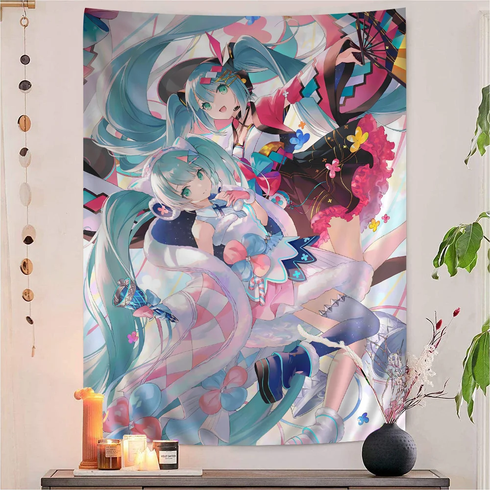 Anime H-Hatsunes M-MikU Printed Large Wall Tapestry Wall Hanging Decoration Household Decor Blanket