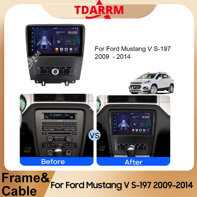 10 Inch Car Dash Frame Fascia For Ford Mustang V S-197 2009 - 2014 Android Car Radio Multimedia Stereo Player Power Cable Canbus