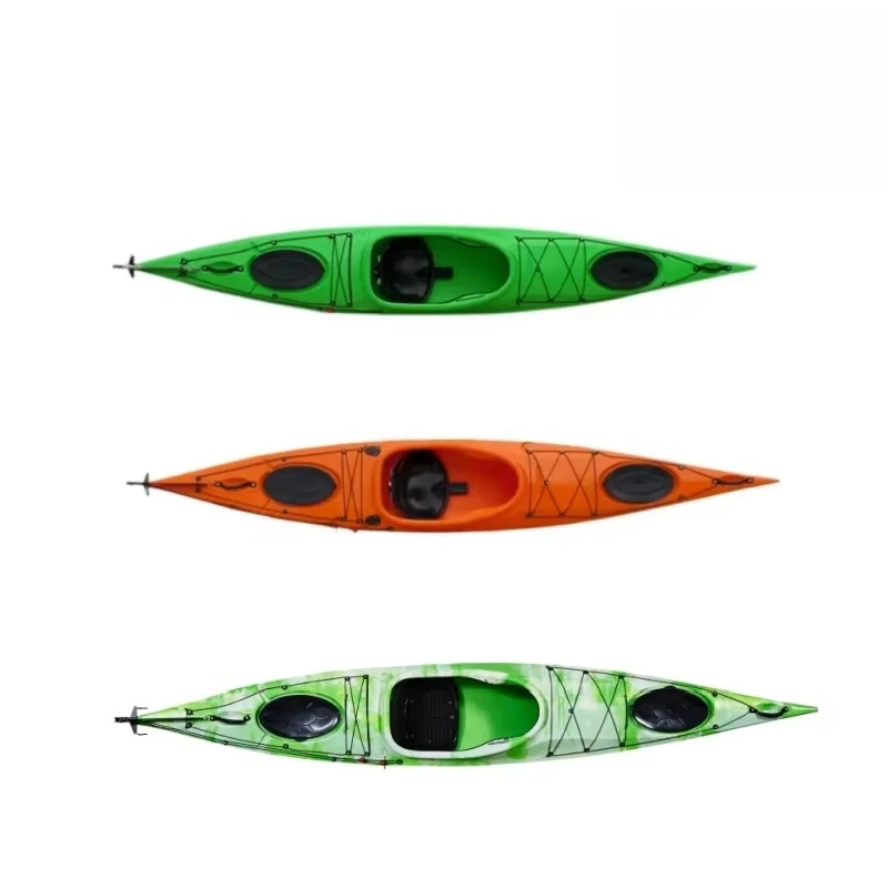 كاياك البحر للجلوس لشخص واحد، زورق بلاستيكي 3.6 م-4.8 م للتجول لمسافات طويلة والسباق على نهر البحيرة والمحيط