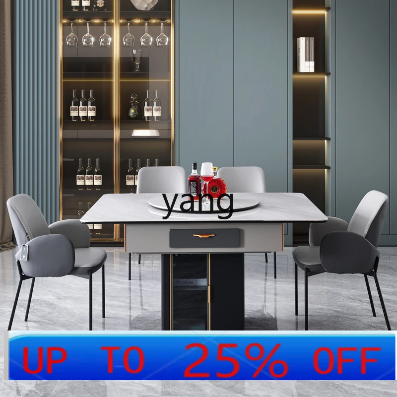 

Lmm solid wood mahjong table dining table dual-purpose electric household rock slab dining table integrated