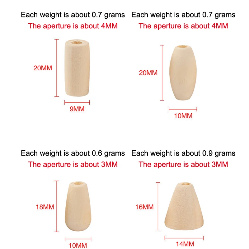 100Pcs Oval Natural Wooden Loose Spacer Beads For DIY Handmade Bracelet Necklace Jewelry Making Accessories Materials