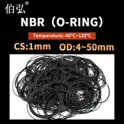 CS1/1.9/5.7mm OD4-170mm NBR O Ring Seal Gasket Thickness Oil Wear Resistant Automobile Petrol Nitrile Rubber O-Ring Waterproof