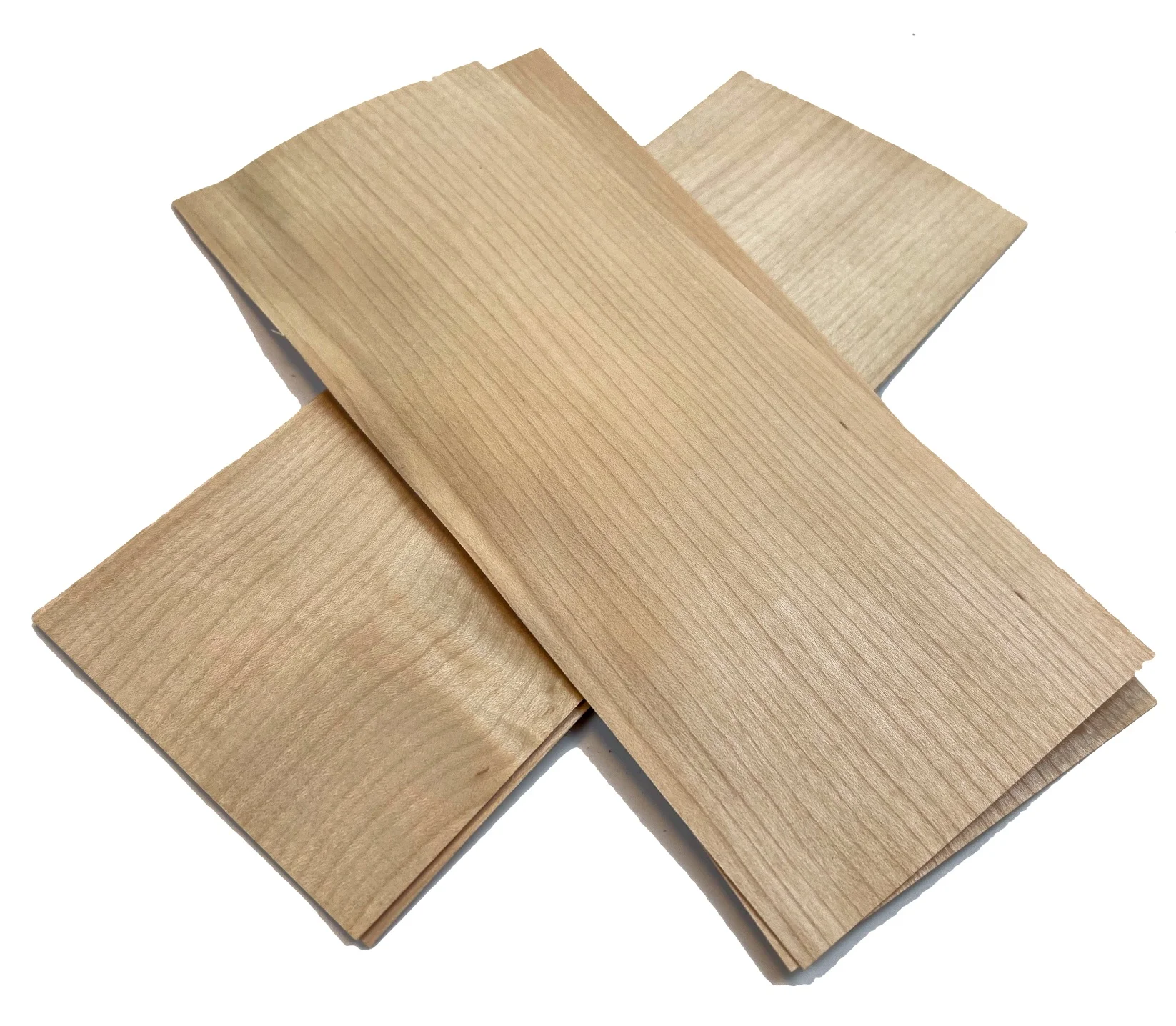 4pcs/lot  Length:250x100mm Thickness:0.4-0.5mm  Natural Maple Straight Grain  High-end Veneer Pure Solid Wood Veneer