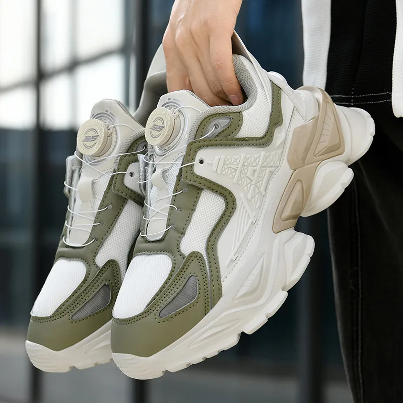 2026 New Rotary Buckle Unisex Trendy Sneakers Chunky Men Running Shoes Women Thick Bottom Jogging Footwear Couple Street Zapatos