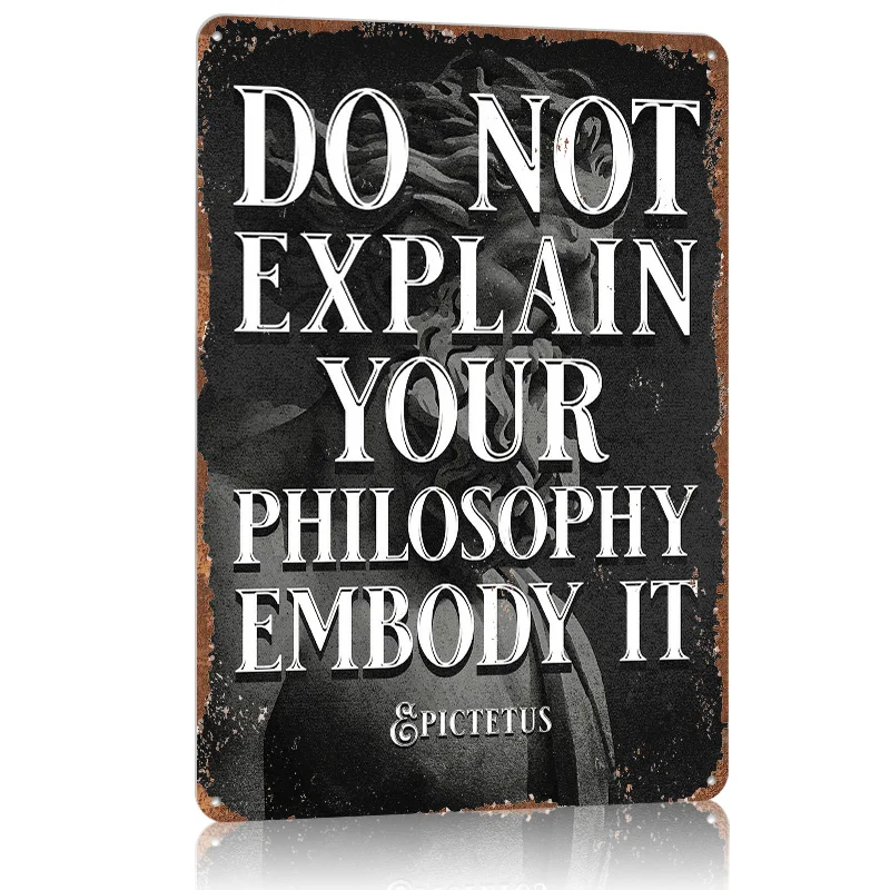 Epictetus Quote Metal Poster Tin Sign Wall Art Mancave Decoration Living Room Customizable Metal Signs for Home Decoration Decor